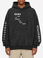 Vintage Washed Frayed Fleece Hoodie