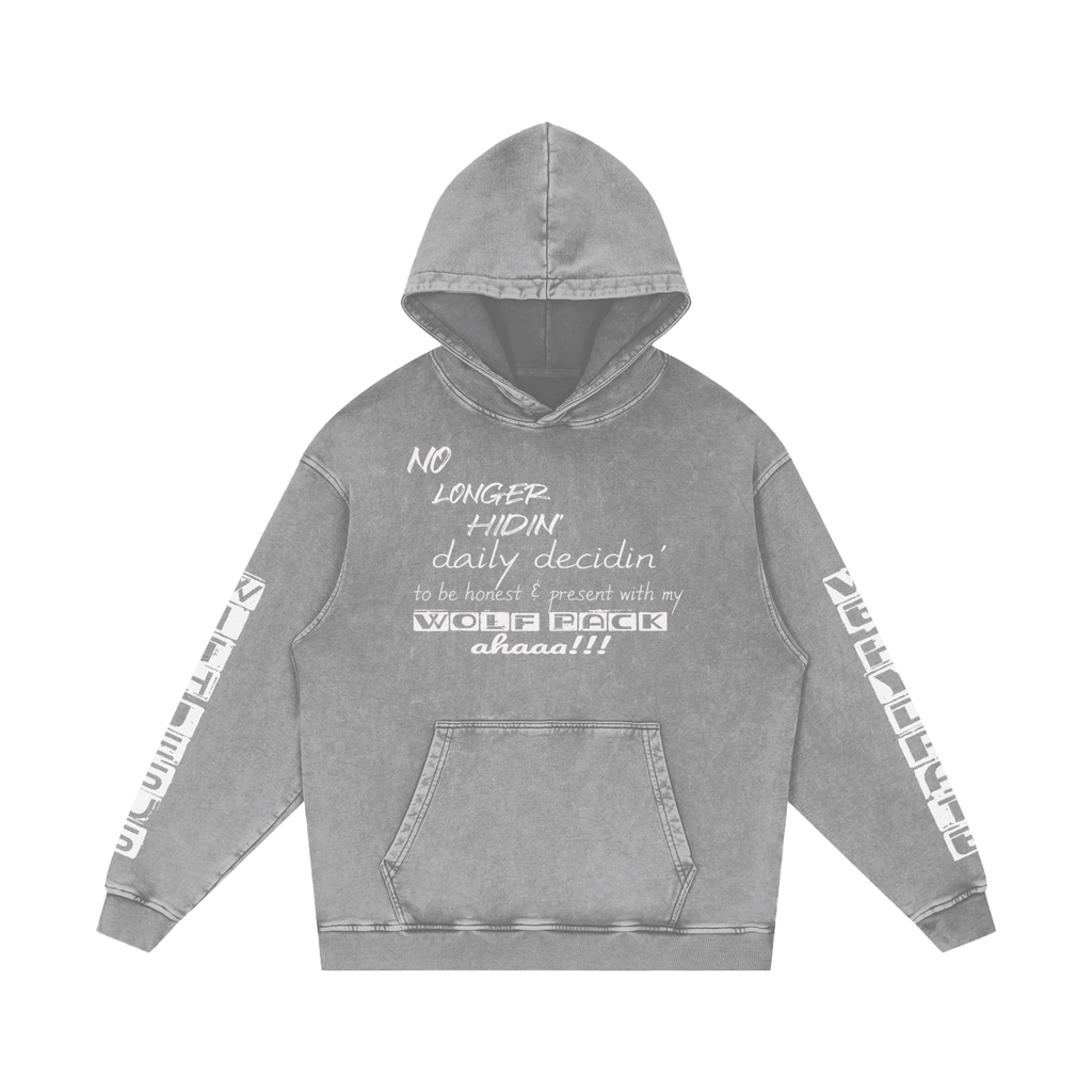Snow Washed Loose Cotton Hoodie