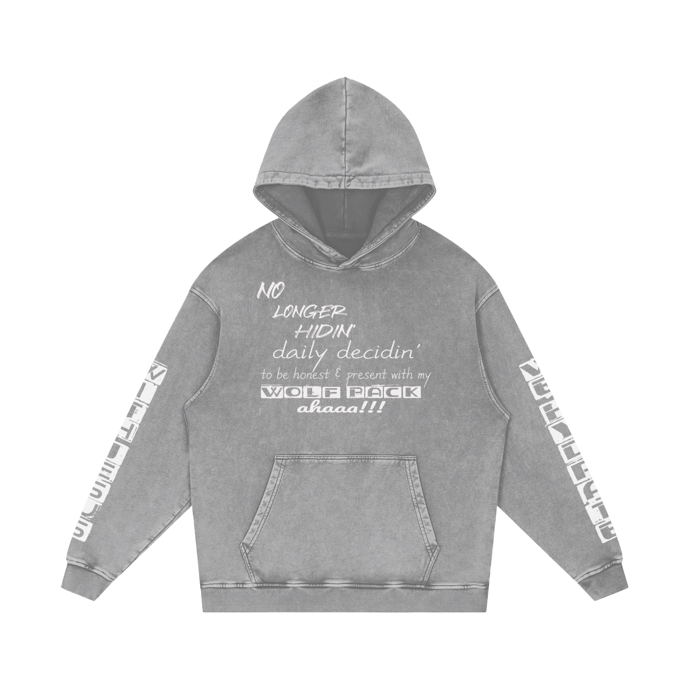 Snow Washed Loose Cotton Hoodie