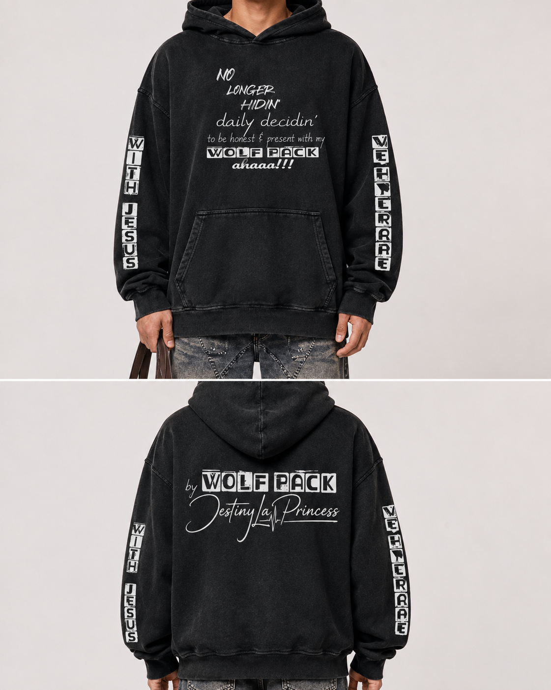 Snow Washed Loose Cotton Hoodie