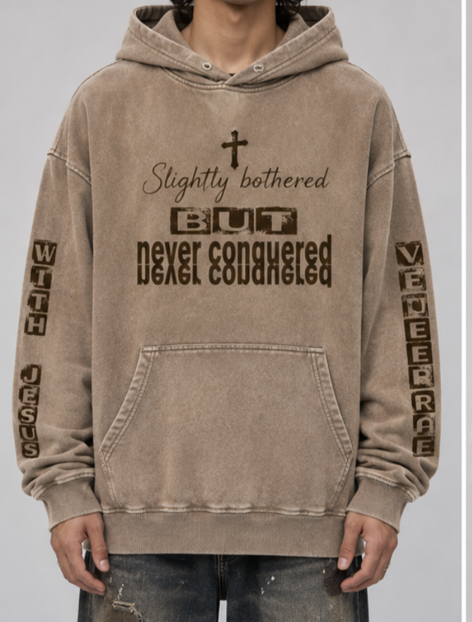 Snow Washed Loose Cotton Hoodie
