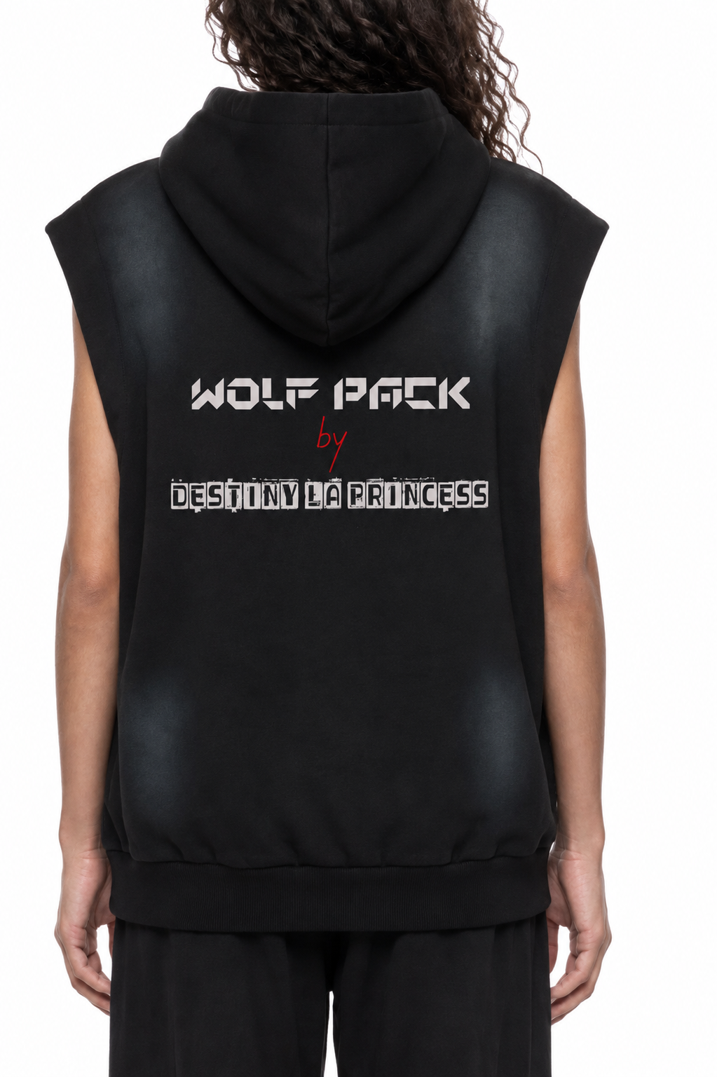 Unisex Vintage Wash Sun Fade Sleeveless Hoodie