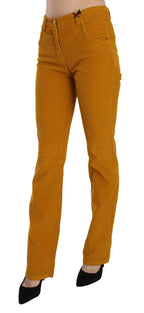 Costume National Orange High Waist Straight Trouser Pants
