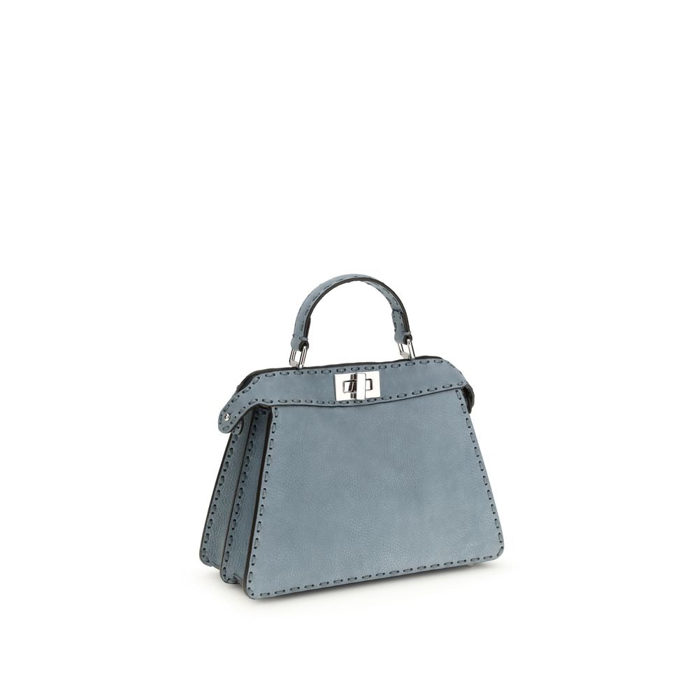 Fendi Blue Calf Leather Bos Taurus Handbag