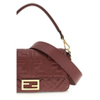 Fendi Bordeaux Calf Leather Bos Taurus Shoulder Bag