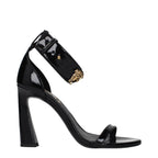 Versace Black Leather Stiletto Heel Sandals