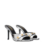 Versace Gray Leather Stiletto Heel Sandals