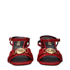 Versace Red Leather Platform Sandals