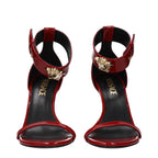 Versace Red Leather Stiletto Heel Sandals