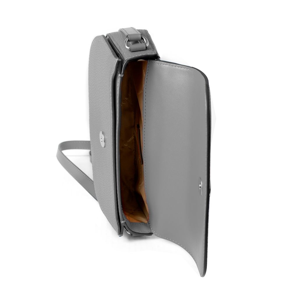 Authentic Designer Michael Kors Gray Leather Crossbody Bag