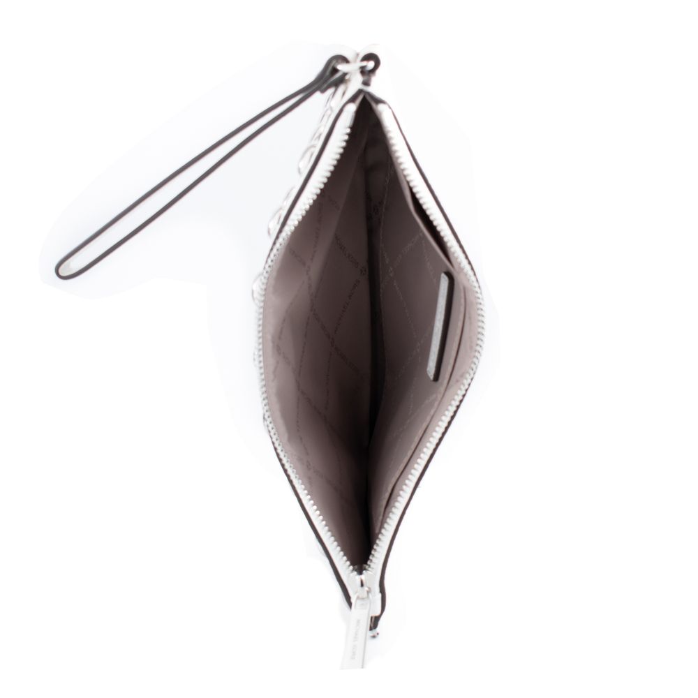 Authentic Designer Michael Kors White Leather Clutch Bag