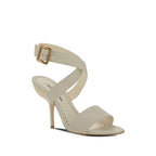 Manolo Blahnik White Calfskin Stiletto Heel Sandals
