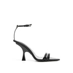 The Attico Black Silk Stiletto Heel Sandals