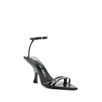 The Attico Black Silk Stiletto Heel Sandals