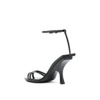 The Attico Black Silk Stiletto Heel Sandals