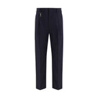 Prada Blue Cotton Casual Pants