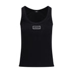 Versace Black Cotton Tank Tops