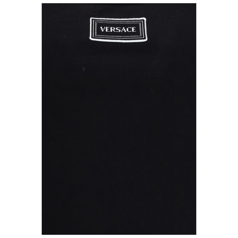 Versace Black Cotton Tank Tops