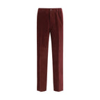 Fendi Bordeaux Cotton Casual Pants