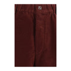Fendi Bordeaux Cotton Casual Pants