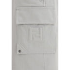 Fendi Silver Cotton Cargo Pants