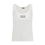 Versace White Cotton Tank Tops