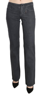 Costume National Gray Low Waist Straight Denim Pants Jeans
