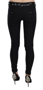 Authentic Designer Authentic Designer Costume National Black Low Waist Zipper Leg Skinny Denim Jeans