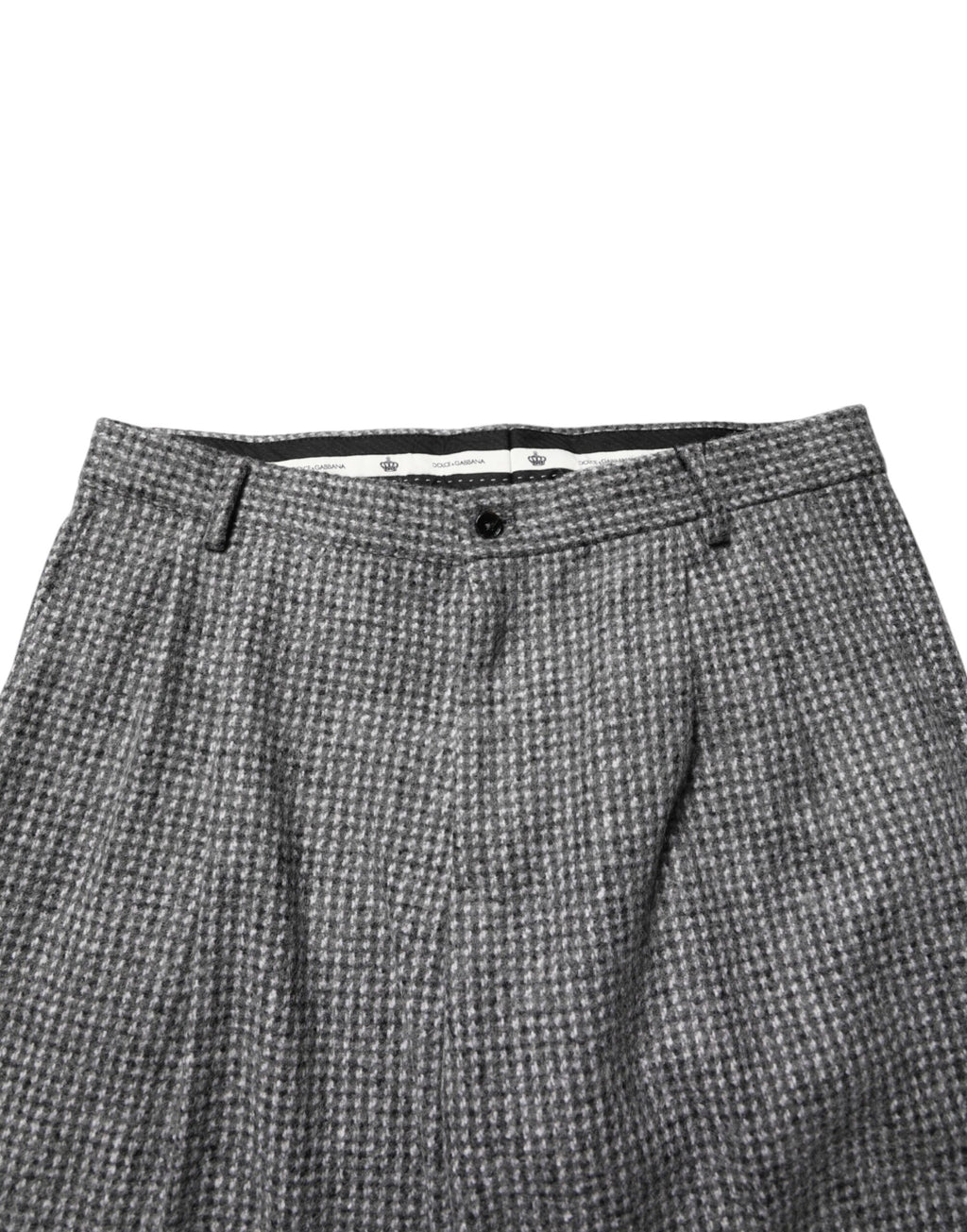 Dolce & Gabbana Gray Houndstooth Straight Dress Trouser Pants