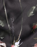 Dolce & Gabbana Black Floral Straight-Leg Chino Trouser Pants