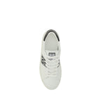 Versace White Calf Leather Bos Taurus Low Top Sneakers