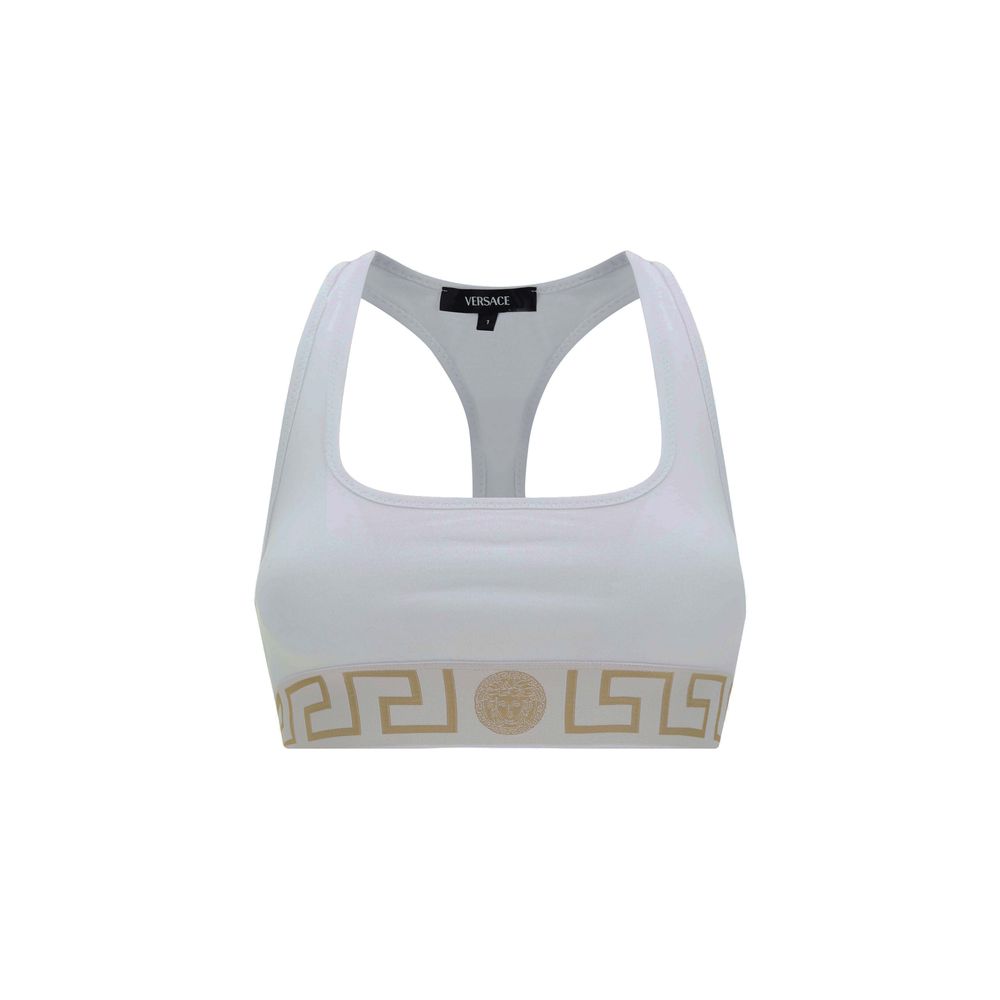 Versace White Cotton Sport Bra