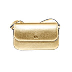 Authentic Designer Michael Kors Gold Leather Crossbody Bag
