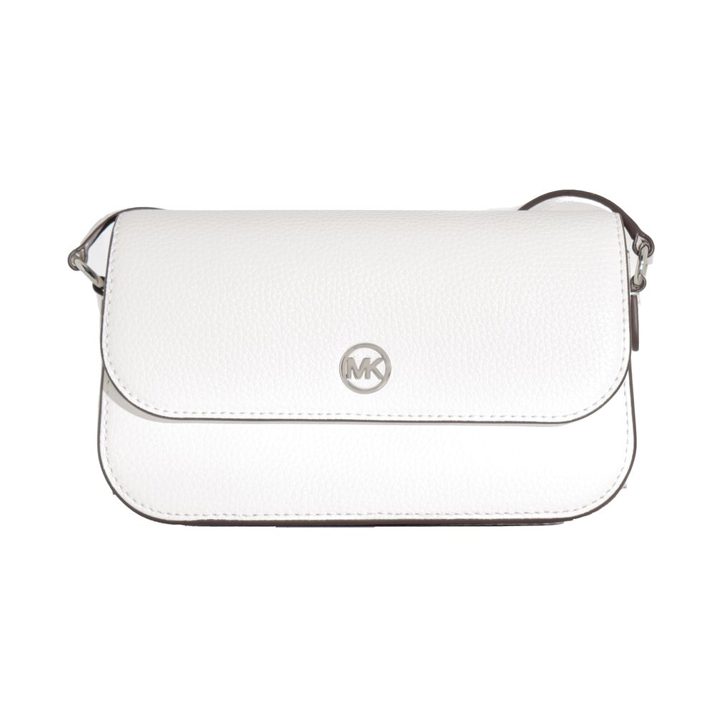 Authentic Designer Michael Kors White Leather Crossbody Bag