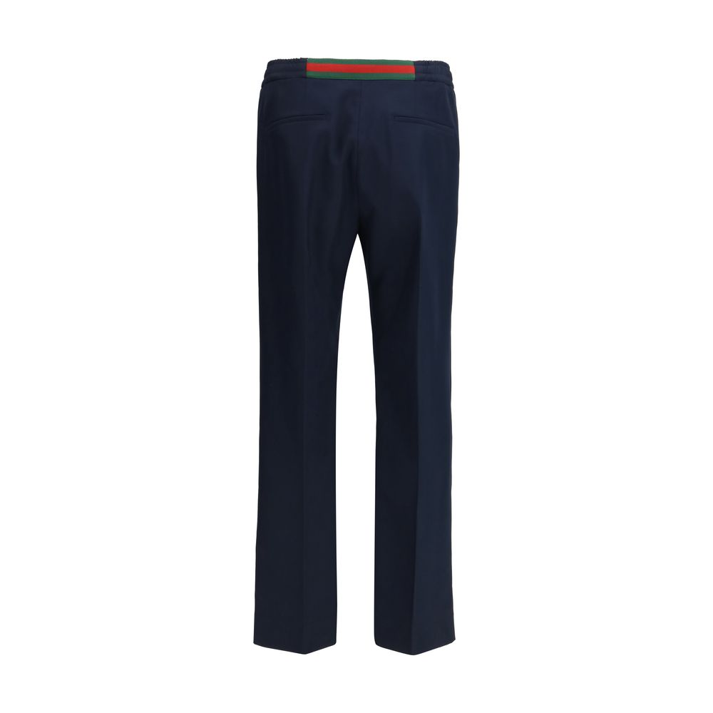Gucci Blue Polyester Casual Pants
