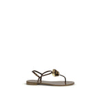 Giuseppe Zanotti Brown Stainless Steel Flat Sandals