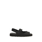 Marsell Black Calf Leather Bos Taurus Flat Sandals