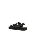 Marsell Black Calf Leather Bos Taurus Flat Sandals
