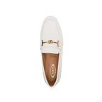 Tod's White Calfskin Slip-On Loafers