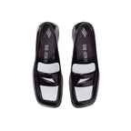 The Attico Black Leather Slip-On Loafers