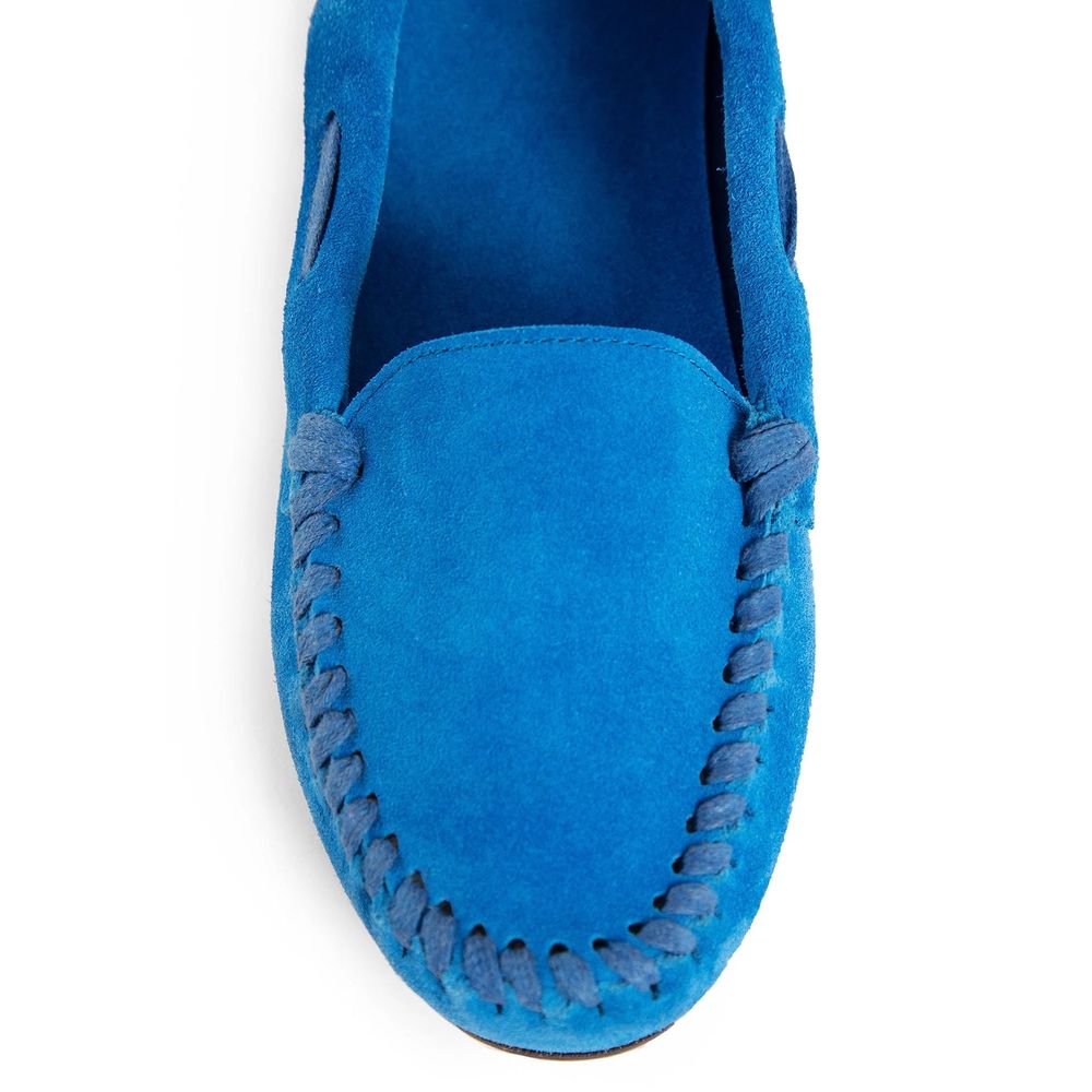 The Row Blue Calfskin Slip-On Loafers