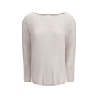 Allude White Cashmere Cashmere Sweater