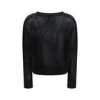 Allude Black Fleece Wool Cardigan