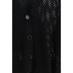 Allude Black Fleece Wool Cardigan