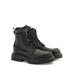 Salvatore Ferragamo Black Calfskin Lace-Up Boots