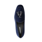 Salvatore Ferragamo Blue Leather Slip-On Loafers