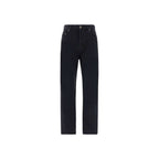 Saint Laurent Black Cotton Straight-Leg Jeans