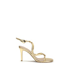 Gianvito Rossi Gold Calf Leather Bos Taurus Stiletto Heel Sandals