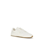 Prada Cream Calf Leather Bos Taurus Low Top Sneakers