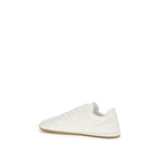 Prada Cream Calf Leather Bos Taurus Low Top Sneakers